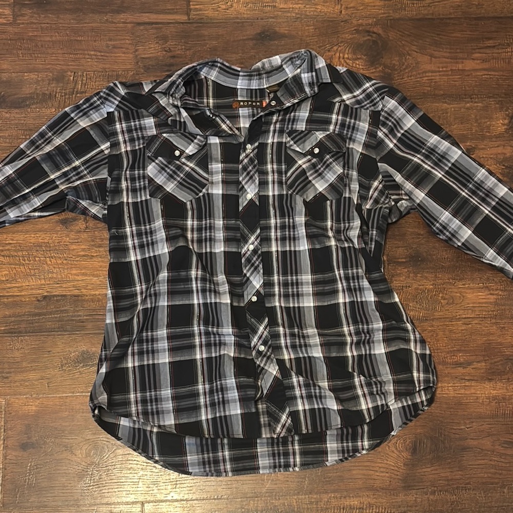 Plaid Men’s Shirt - Black and White